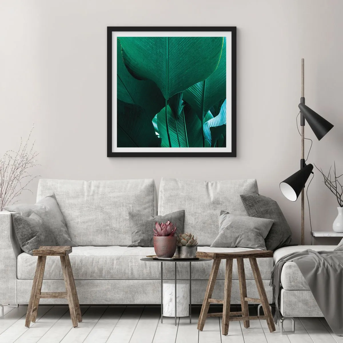 Poster in einem schwarzem Rahmen - Dem Licht zugewandt - 60x60 cm