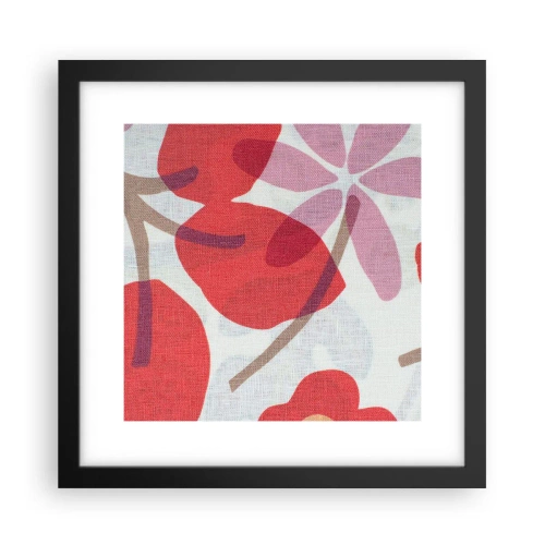 Poster in einem schwarzem Rahmen - Blumenarrangement in Rosa - 30x30 cm