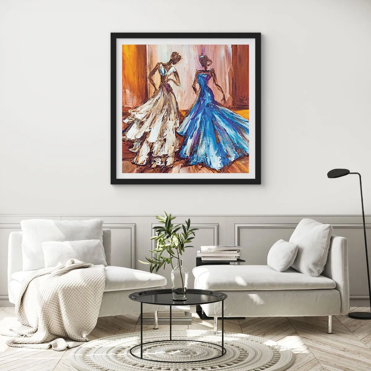 Poster in einem schwarzem Rahmen - Ein dankbares Duo - 30x30 cm