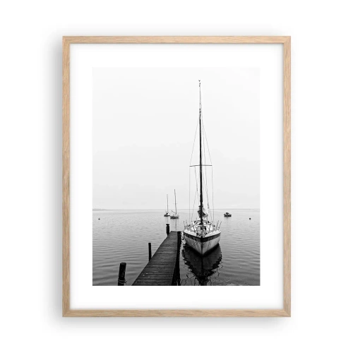 Poster in einem Rahmen aus heller Eiche - Bereit zu gehen - 40x50 cm