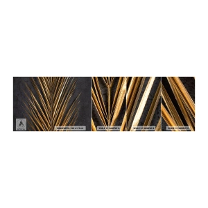 Fototapetenmuster Standard Eco - Das Gold der Tropen - Palmblatt, Stück, Abstraktion - 100x30 cm