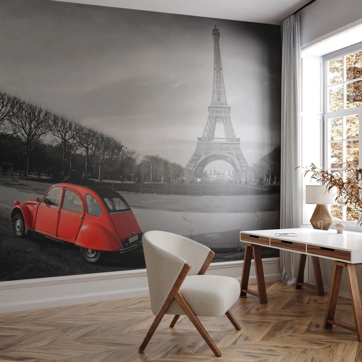 Fototapete Premium Sand - Pariser als Paris selbst - Stadt, Eiffelturm, Paris - 150x105 cm