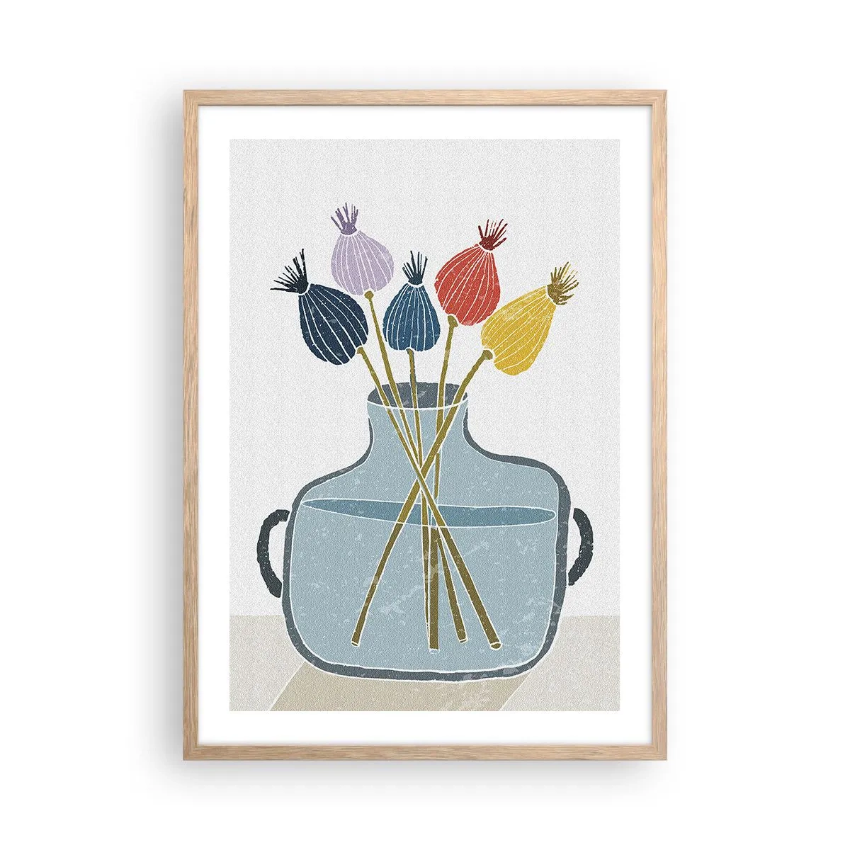 Poster in einem Rahmen aus heller Eiche - Es ist mucksmäuschenstill - 50x70 cm