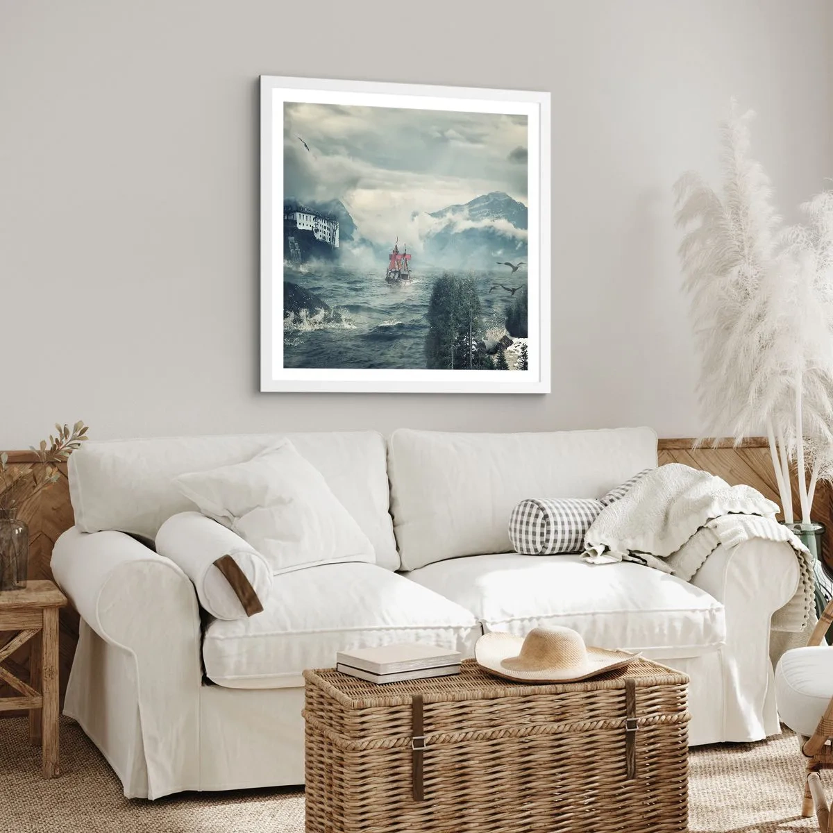 Poster in einem weißen Rahmen - In magischen Gewässern - 50x50 cm
