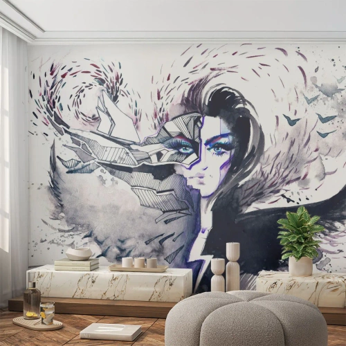 Fototapete Premium Canvas - Dämonisch und schön - Abstraktion, Frau, Weibliche Augen - 250x175 cm