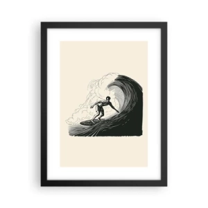 Poster in einem schwarzem Rahmen - König der Welle - 30x40 cm