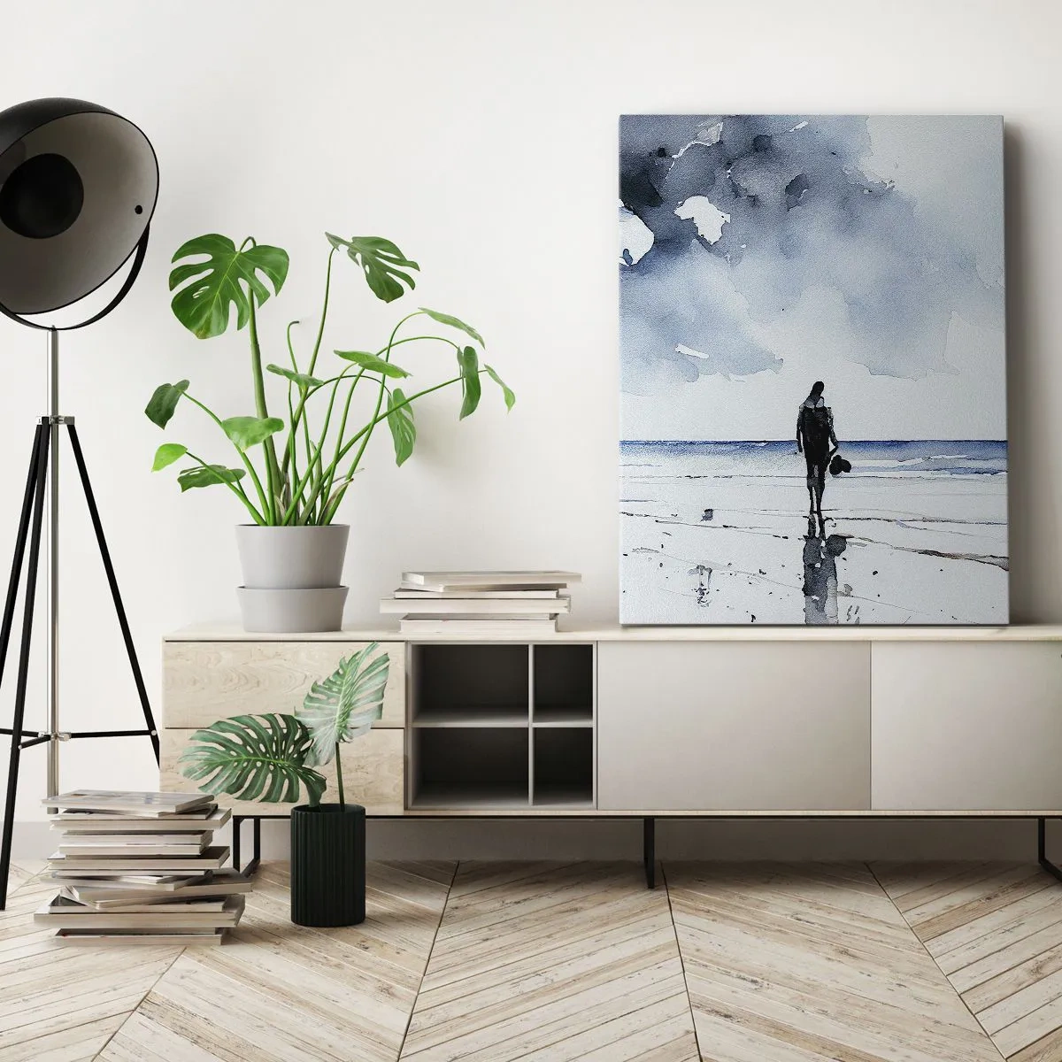 Bild auf Leinwand - Leinwandbild - Gespräch mit dem Meer - 65x120 cm