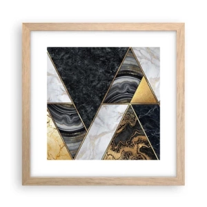 Poster in einem Rahmen aus heller Eiche - Stein um Stein - 30x30 cm