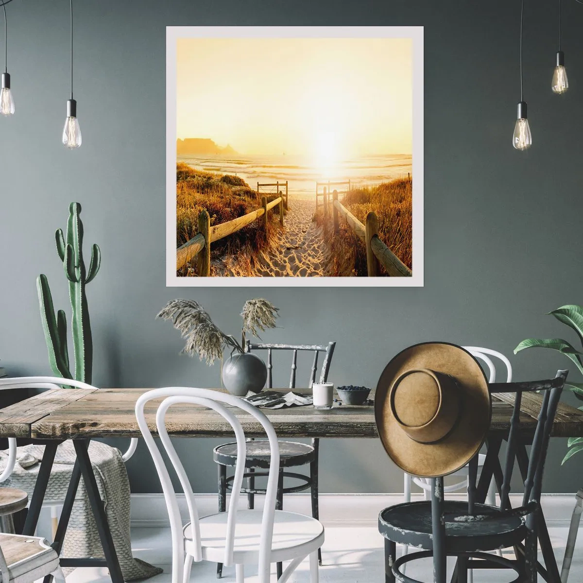 Poster - Über die Düne, der Sonne entgegen - 40x40 cm