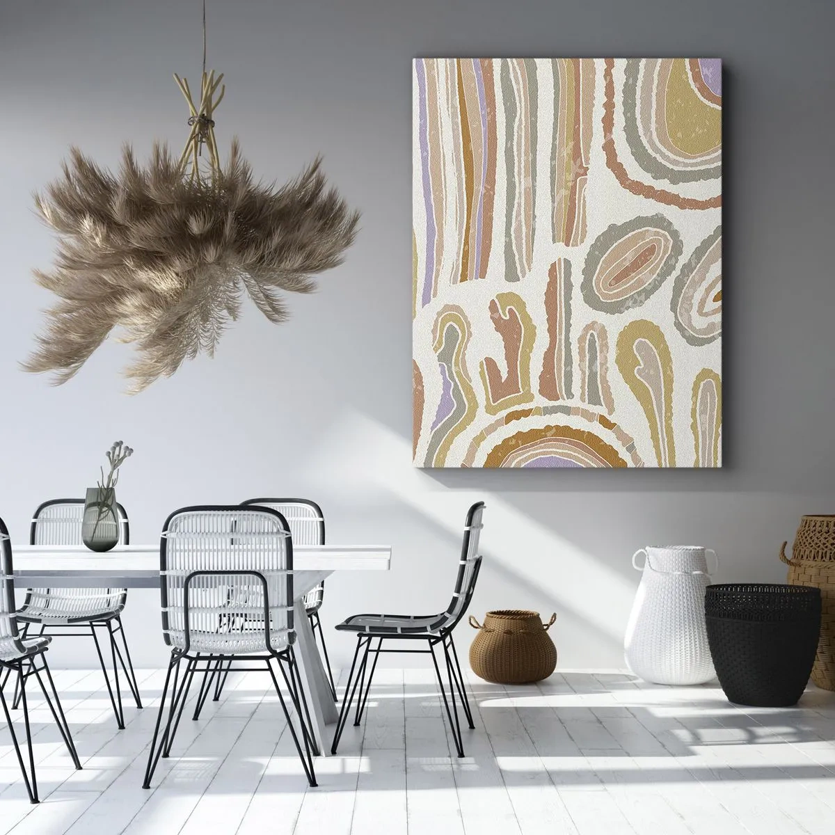 Bild auf Leinwand - Leinwandbild - Bunte Querschnitte abstrakter Formen - 50x70cm - Bunte Querschnitte - Moderne Wanddekoration für Wohnzimmer und Schlafzimmer ARTTOR