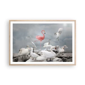 Poster in einem Rahmen aus heller Eiche - Wie kam ich hier hin? - 91x61 cm