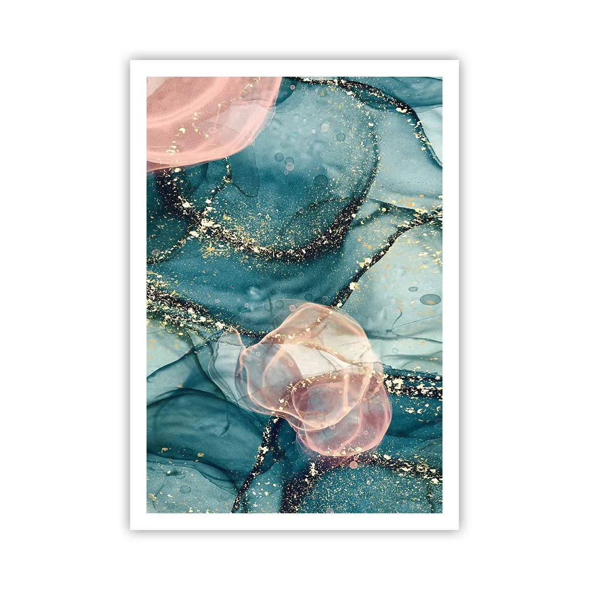Poster - Seidenblau, Tüllrosa - 70x100 cm