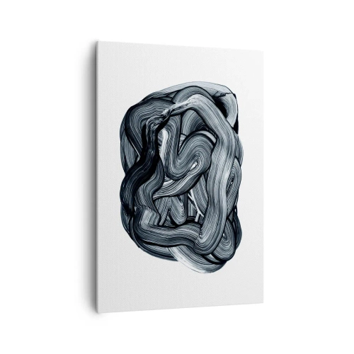 Bild auf Leinwand - Leinwandbild - Abstrakte Komposition in Grautönen - 70x100cm - Es ist nicht so einfach - Moderne Wanddekoration für Wohnzimmer und Schlafzimmer ARTTOR