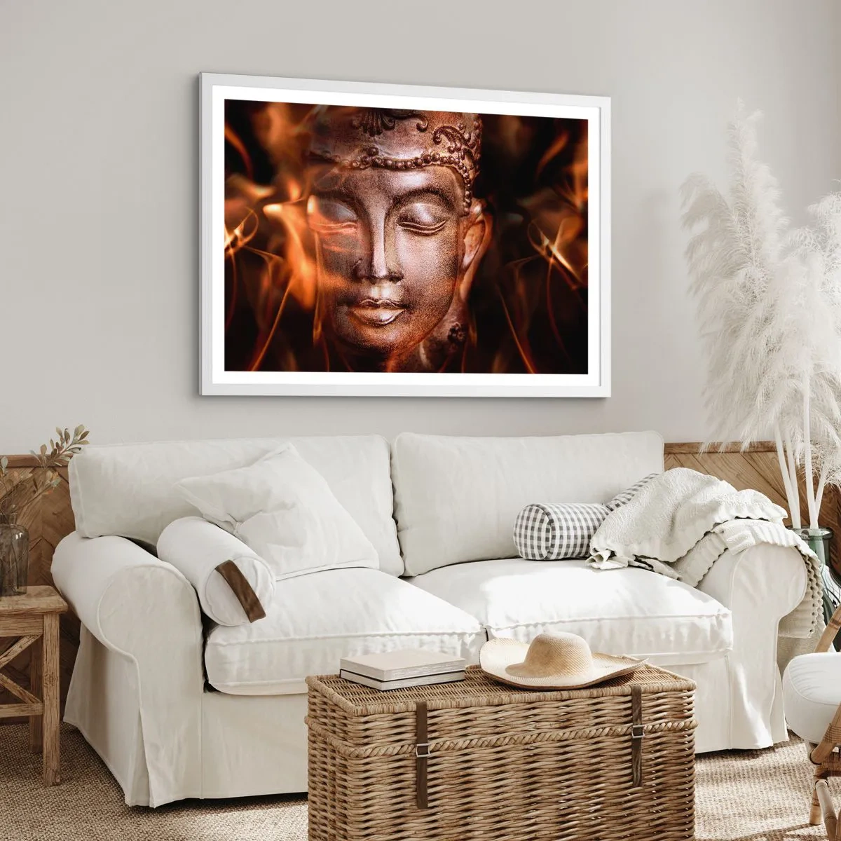 Poster in einem weißen Rahmen - Es existiert nur hier und jetzt - 40x30 cm