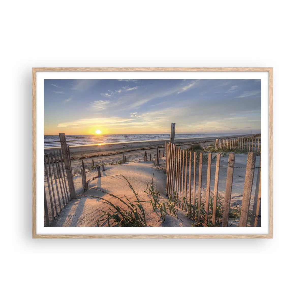 Poster in einem Rahmen aus heller Eiche - Schein und Schatten des Windes - 100x70 cm