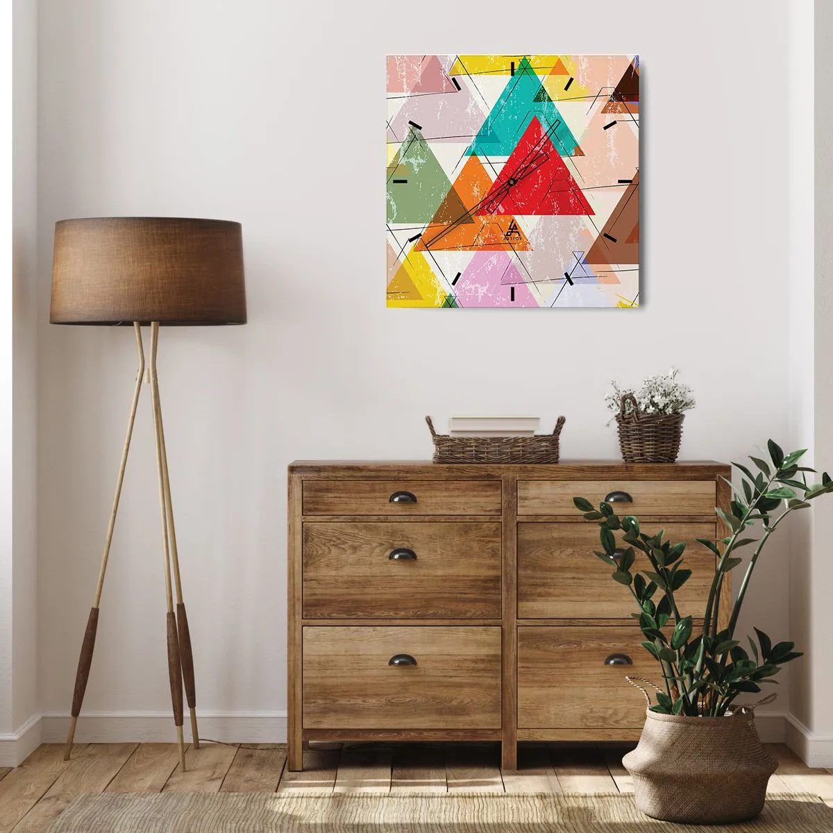 Wanduhr - Glasuhr - Drei mal drei - 30x30 cm