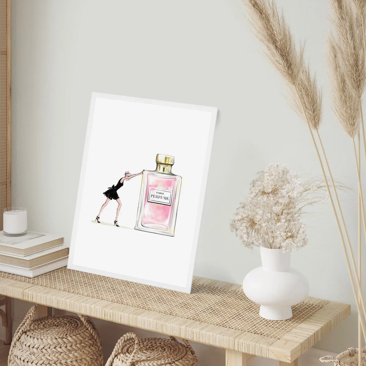 Poster in einem weißen Rahmen - Essenz der Weiblichkeit - 61x91 cm