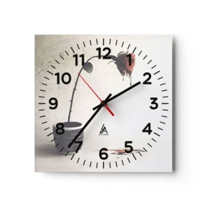 Wanduhr - Glasuhr - Rosa dolorosa - 30x30 cm