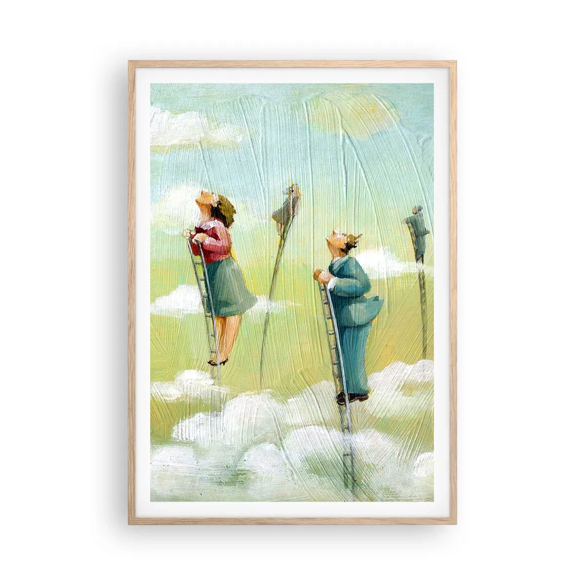 Poster in einem Rahmen aus heller Eiche - Hinter deinem Traum - 70x100 cm