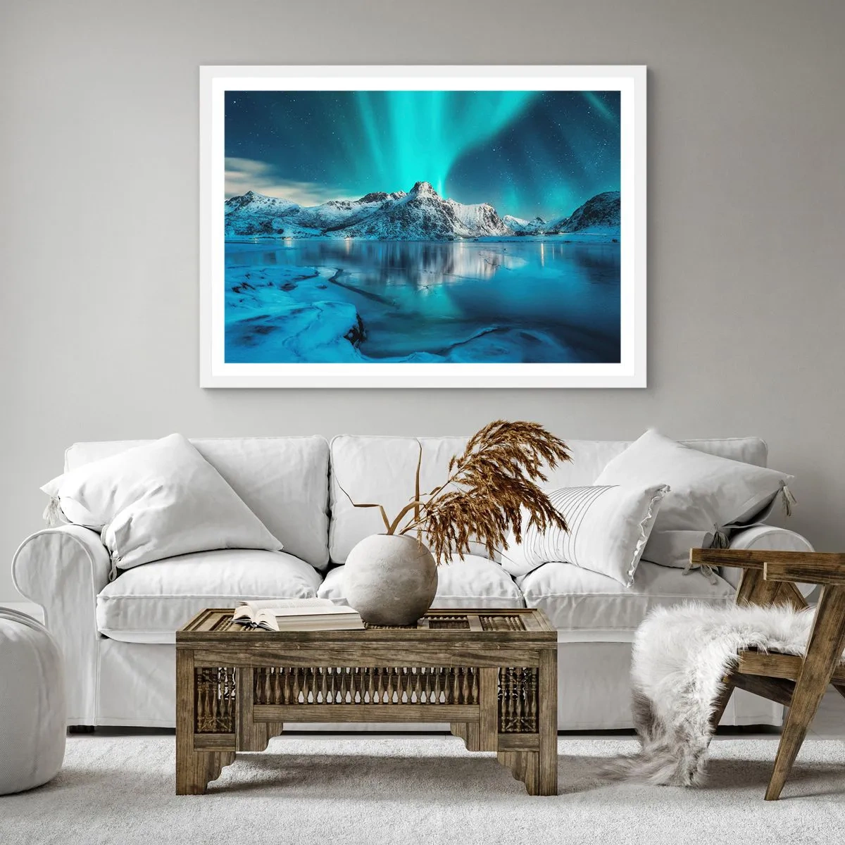 Poster in einem weißen Rahmen - Lichtnacht - 50x50 cm