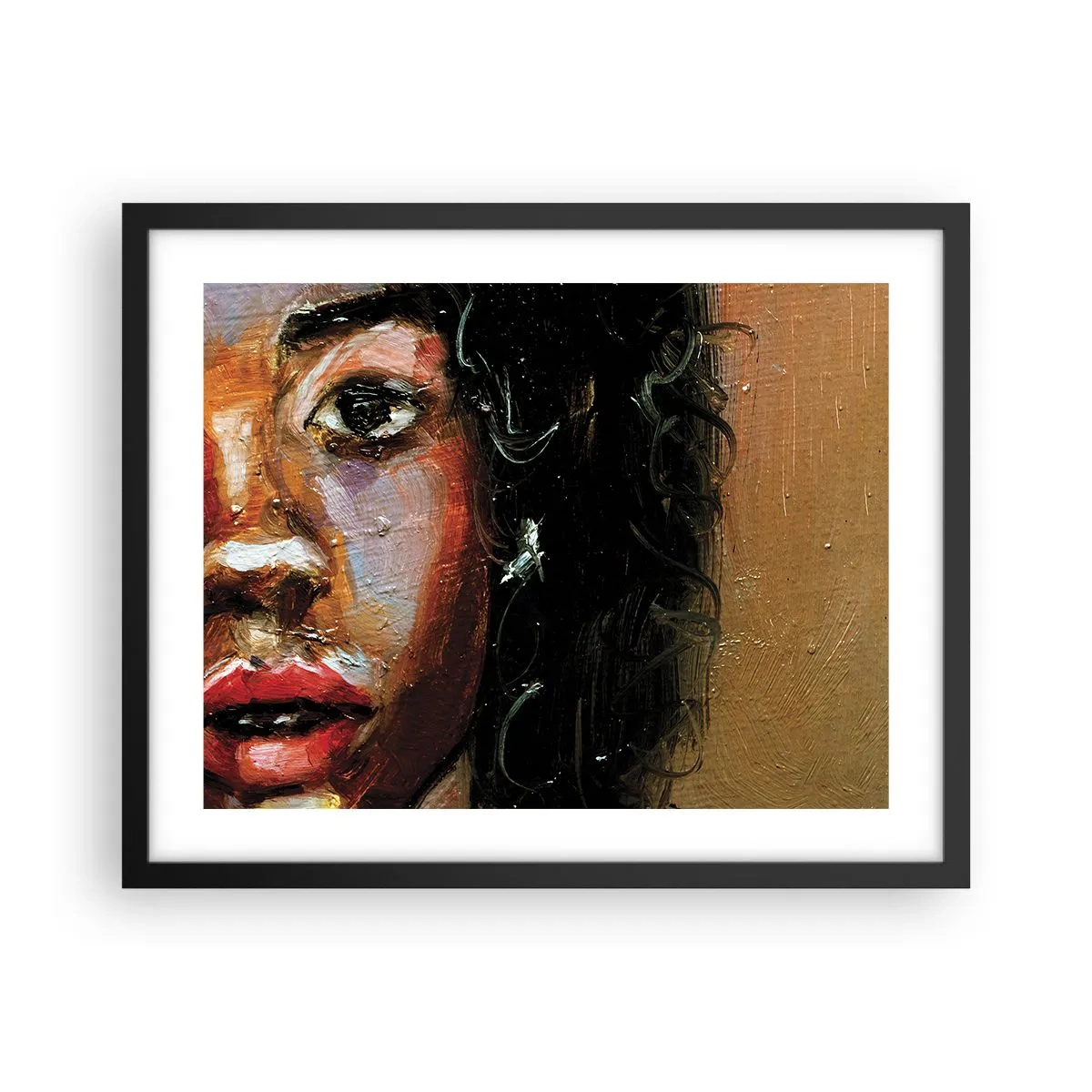 Poster in einem schwarzem Rahmen - Schwarz und Glanz - 50x40 cm