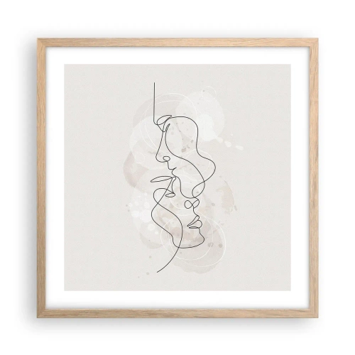 Poster in einem Rahmen aus heller Eiche - Verstrickt in eine Umarmung - 50x50 cm