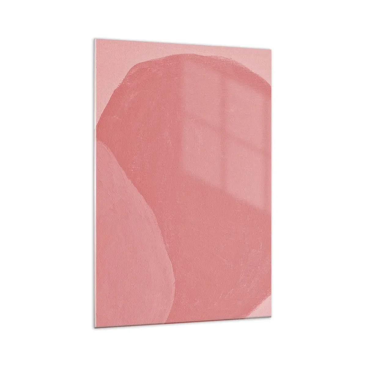 Glasbild - Bild auf glas - Zarte Abstraktion in Rosatönen, organische Formen und Minimalismus - 70x100cm - Organische Komposition in Rosa - Moderne Wanddekoration für Wohnzimmer und Schlafzimmer ARTTOR