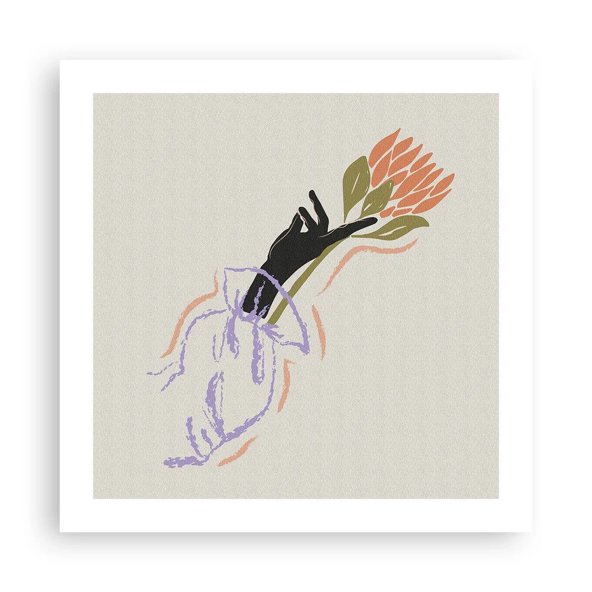 Poster - Schwesterliche Berührung - 50x50 cm