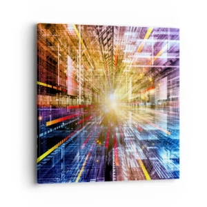 Bild auf Leinwand - Leinwandbild - Leuchtender Korridor - 40x40 cm