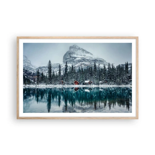 Poster in einem Rahmen aus heller Eiche - Kanadischer Rückzug - 91x61 cm