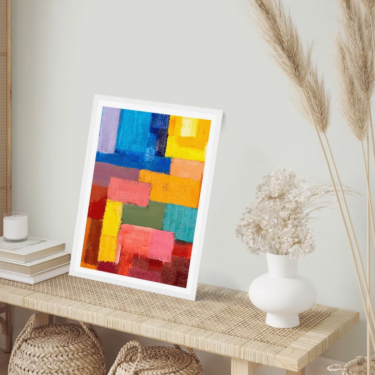 Poster in einem weißen Rahmen - Jeder ist anders, alle bunt - 40x50 cm