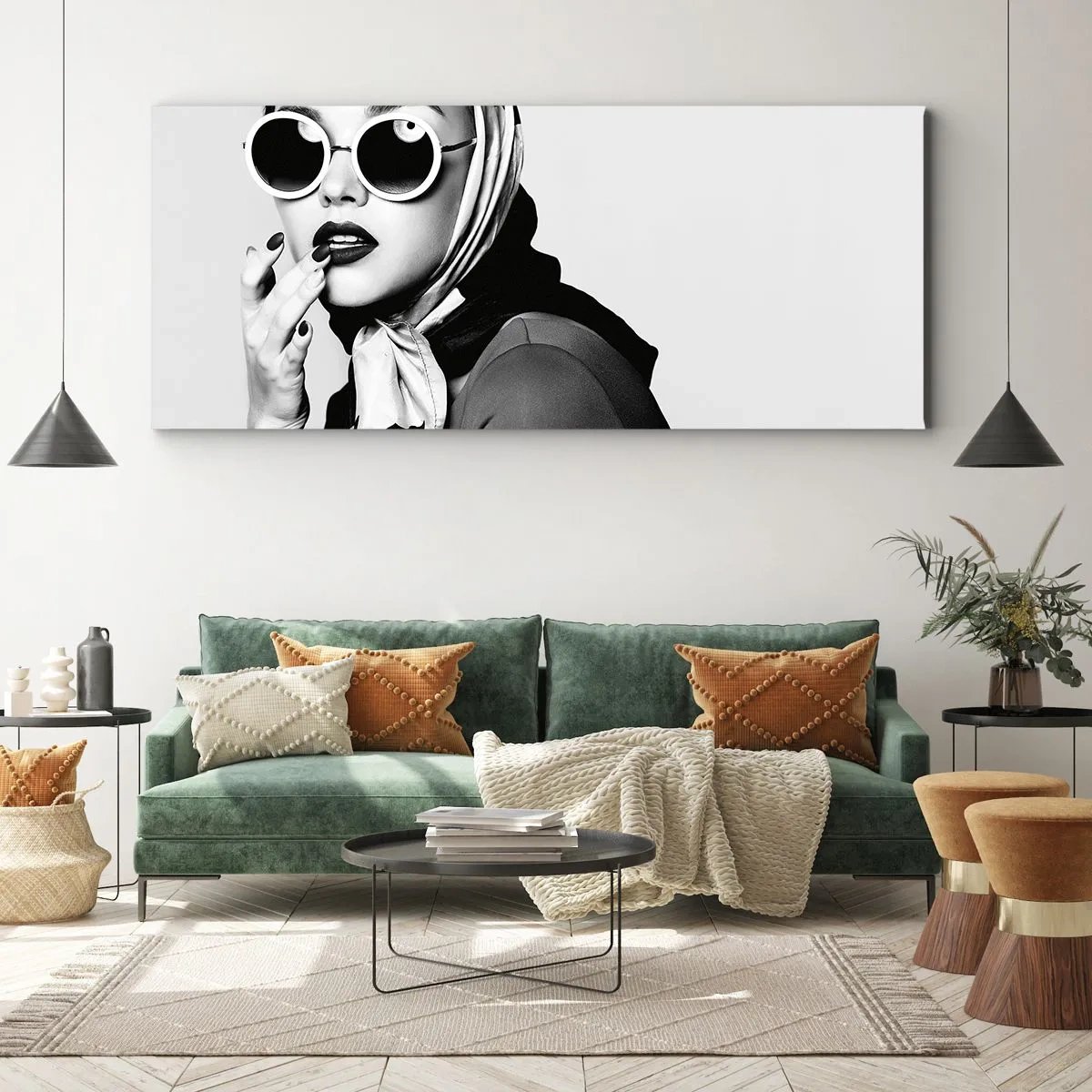 Bild auf Leinwand - Leinwandbild - Grüße aus den 1960er Jahren - 100x40 cm