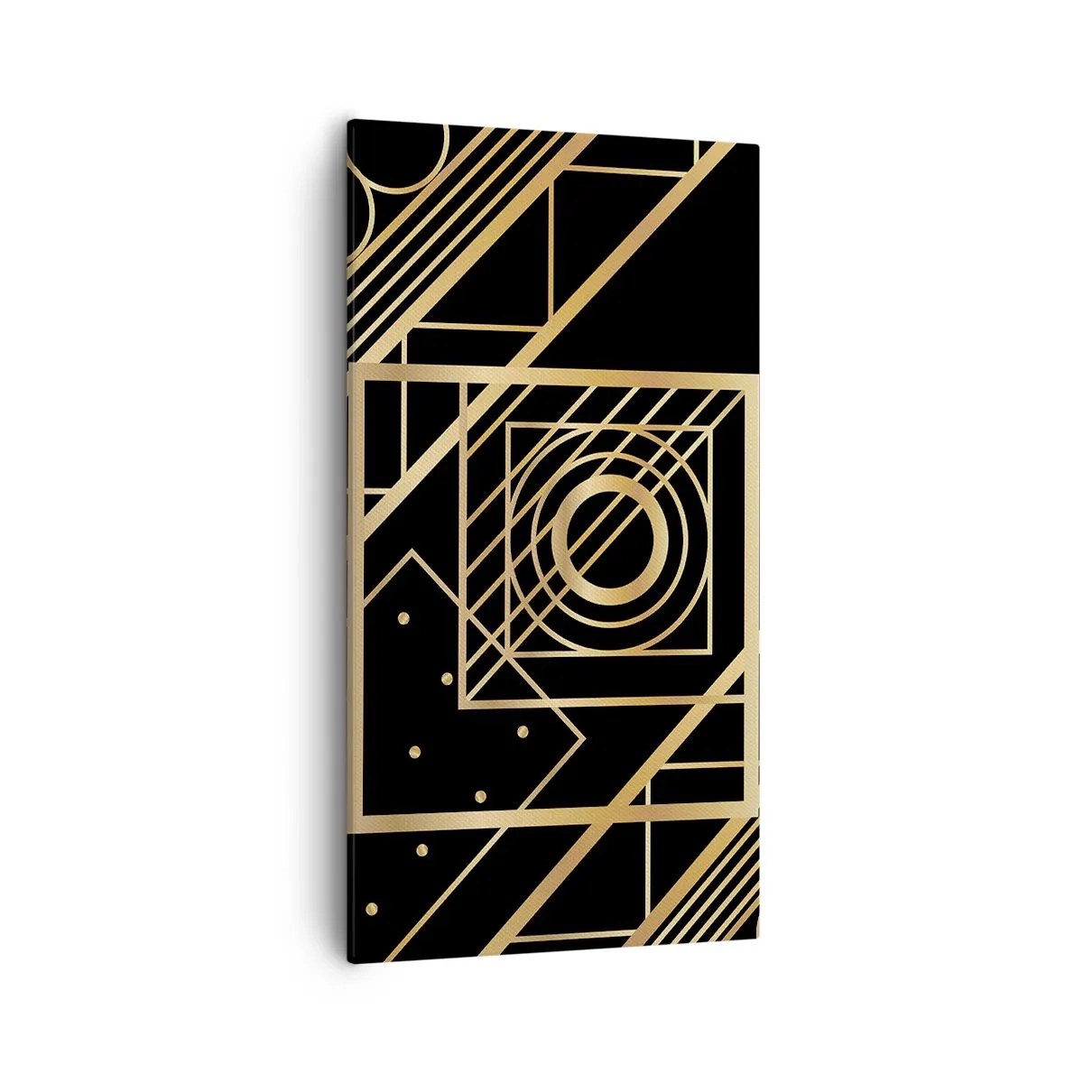 Bild auf Leinwand - Leinwandbild - Goldene Geometrie - 55x100 cm