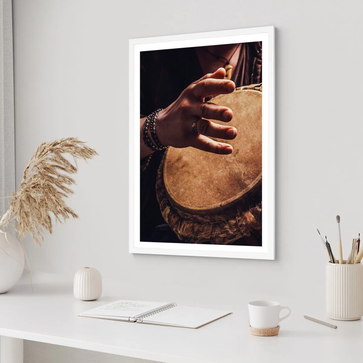 Poster in einem weißen Rahmen - Im Rhythmus des Herzens - 40x50 cm