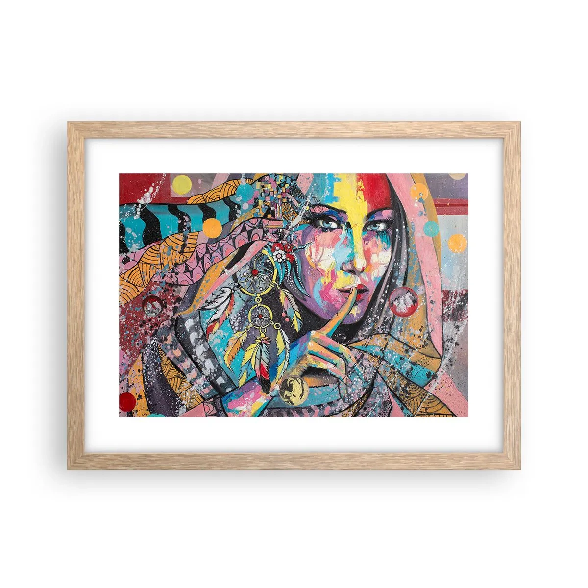 Poster in einem Rahmen aus heller Eiche - Sei still, bis du verstehst - 40x30 cm