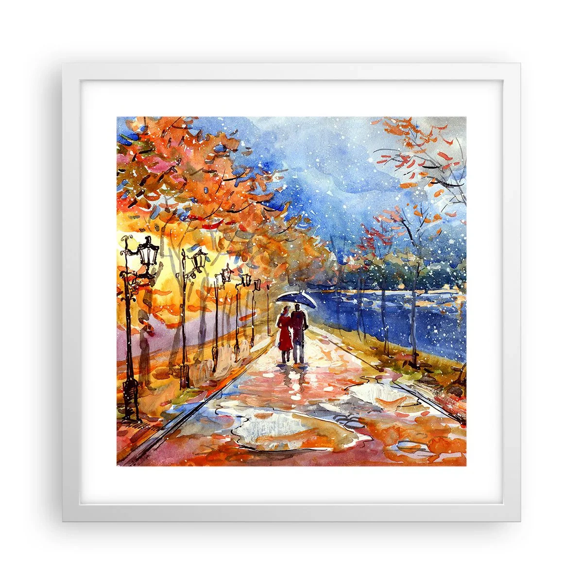 Poster in einem weißen Rahmen - Gemeinsam bis an die Grenze der Zeit - 40x40 cm