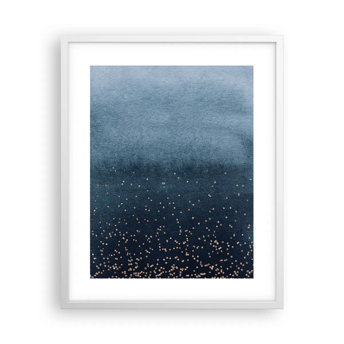 Poster in einem weißen Rahmen - Komposition - blaue Phasen - 40x50 cm