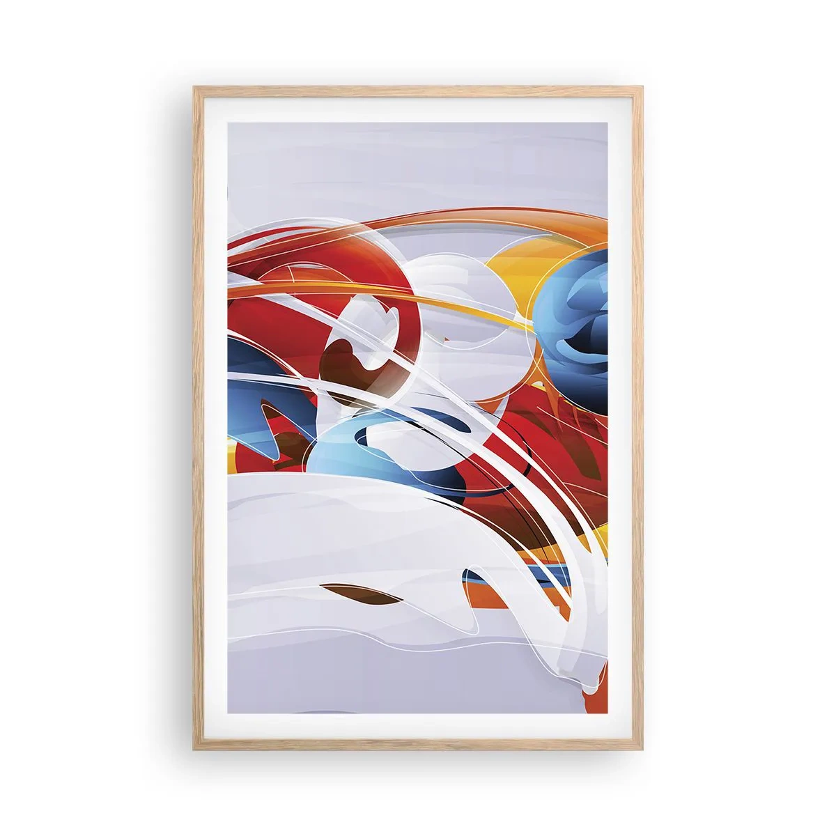 Poster in einem Rahmen aus heller Eiche - Der Tanz der Elemente - 61x91 cm