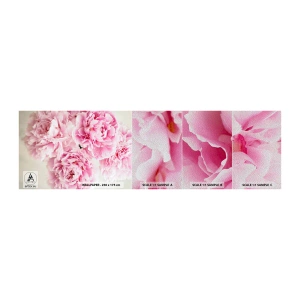 Fototapeten Muster Premium Sand - In rosa Glamour - Pfingstrosen, Blumenstrauß, Blumen - 100x30 cm