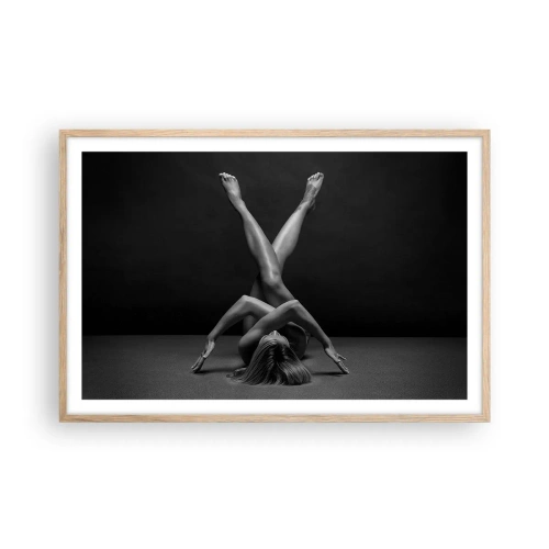 Poster in einem Rahmen aus heller Eiche - Die Geometrie der Nacktheit - 91x61 cm