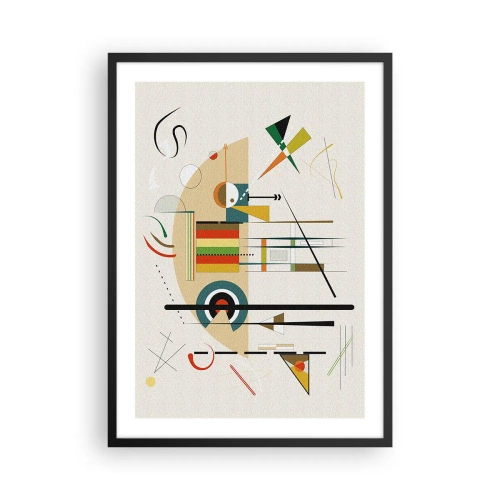 Poster in einem schwarzem Rahmen - Abstrakte geometrische Komposition - 50x70cm - Und die Welt lacht - Moderne Wanddekoration für Wohnzimmer und Schlafzimmer ARTTOR