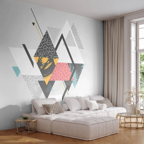 Selbstklebende Fototapete Deluxe Sticker - Variation über Dreieck und Raute - Abstraktion, Stück, Dreiecke - 200x140 cm