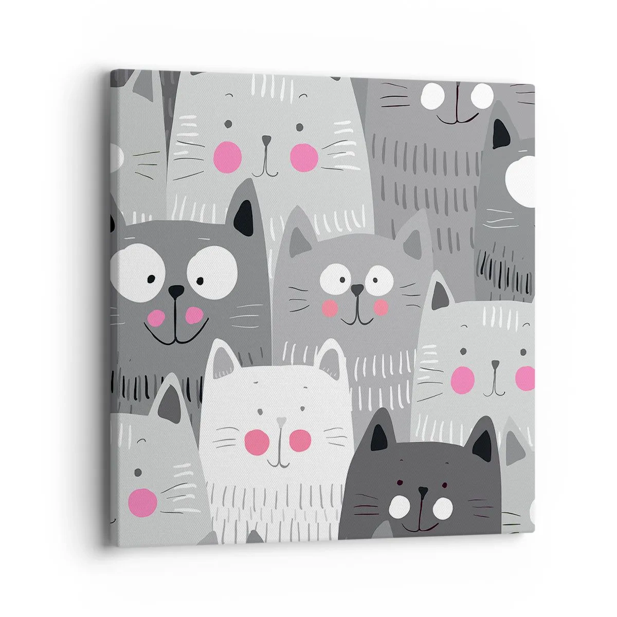Bild auf Leinwand - Leinwandbild - Katzenwelt - 40x40 cm