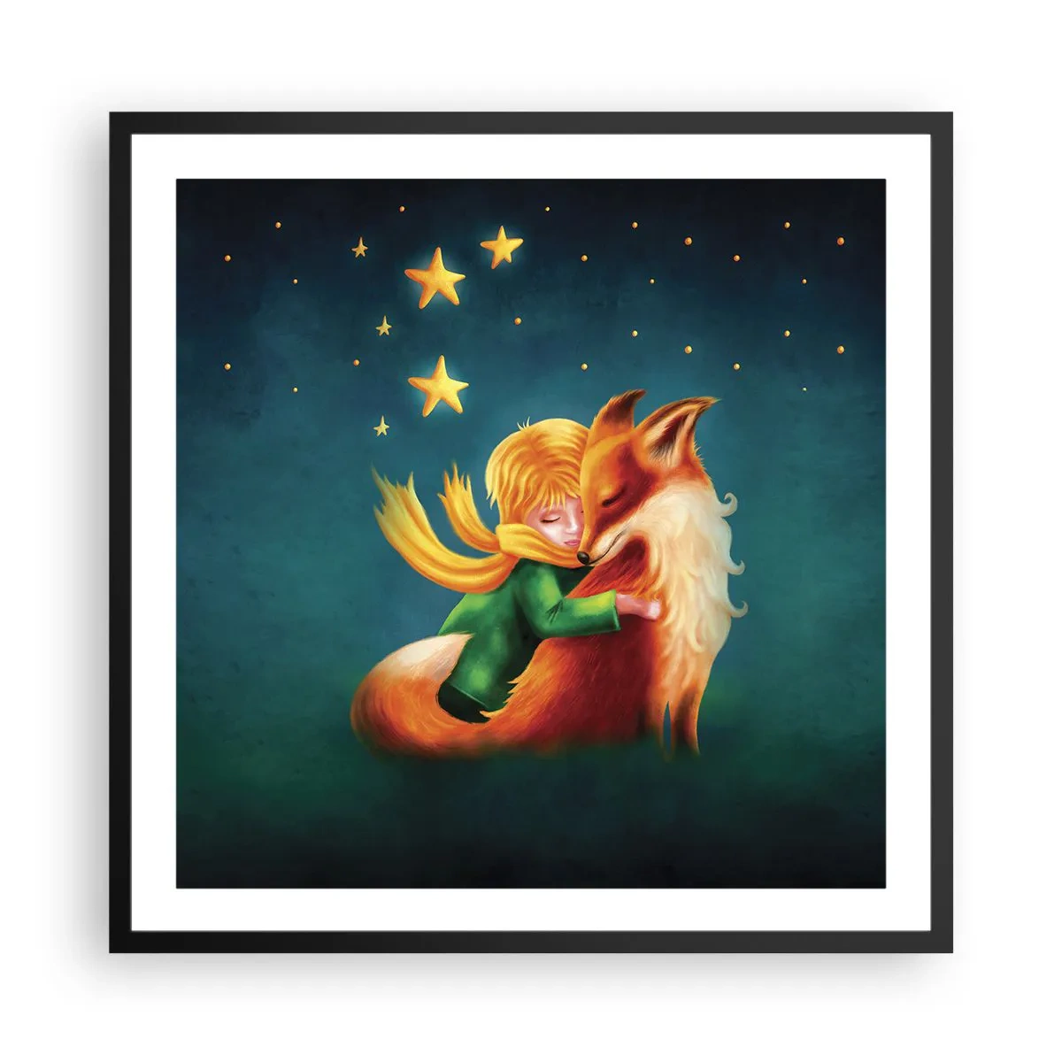 Poster in einem schwarzem Rahmen - Kleiner Prinz - 60x60 cm
