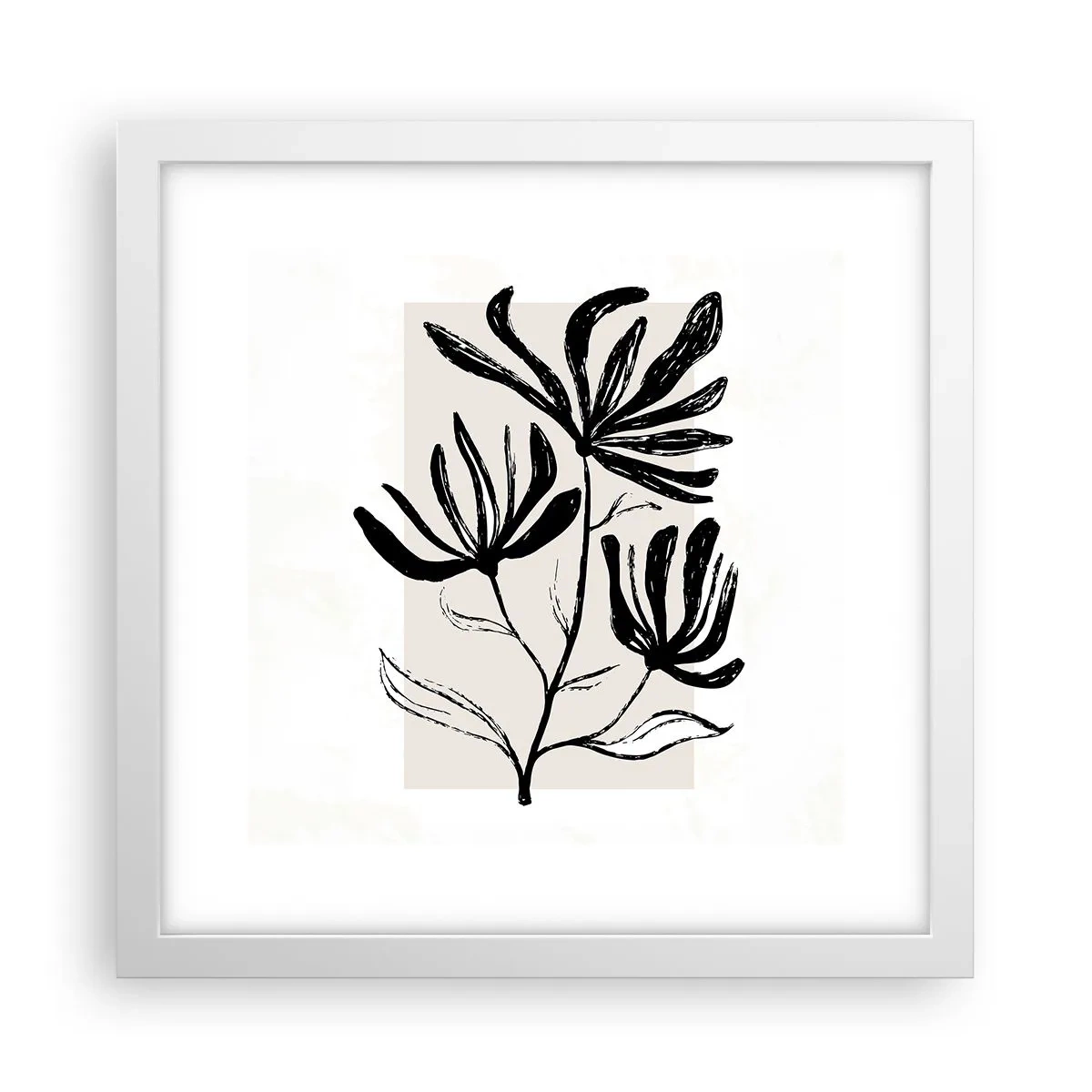 Poster in einem weißen Rahmen - Skizze für das Herbarium - 30x30 cm