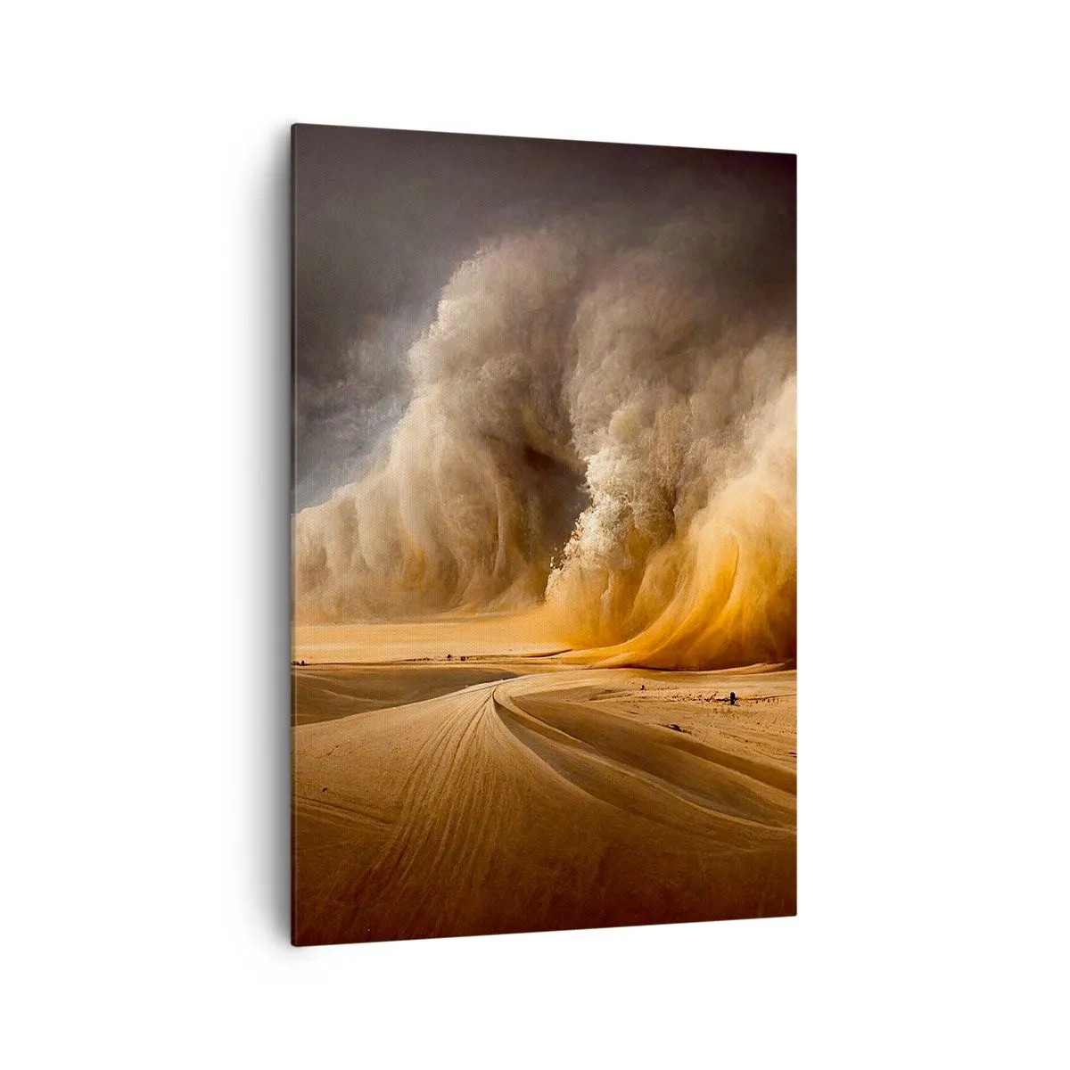 Bild auf Leinwand - Leinwandbild - Beeindruckender Sandsturm in der Wüste - 70x100cm - Zorn der Wüste - Moderne Wanddekoration für Wohnzimmer und Schlafzimmer ARTTOR