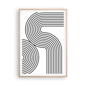Poster in einem Rahmen aus heller Eiche - An der Kurve - 70x100 cm