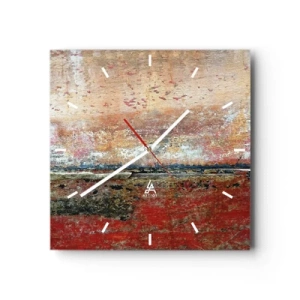 Wanduhr - Glasuhr - Eine abstrakte Komposition, inspiriert vom Meer und der Natur. - 30x30cm - Vielleicht liegt es am Meer - Moderne Wanddekoration für Wohnzimmer und Schlafzimmer ARTTOR