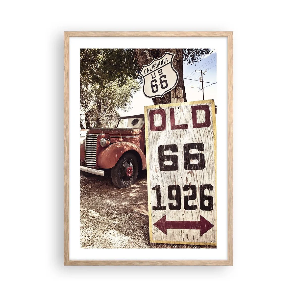 Poster in einem Rahmen aus heller Eiche - Die Legende der amerikanischen Provinz - 50x70 cm