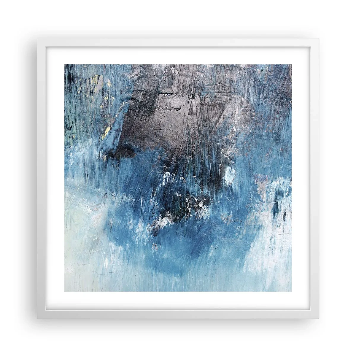 Poster in einem weißen Rahmen - Rhapsodie in Blau - 50x50 cm